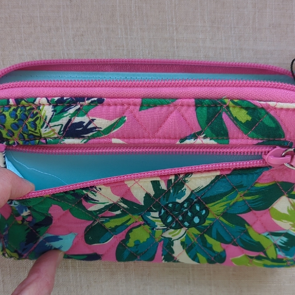 Floral Quilted Wallet - Pink & Green NWT - Picture 7 of 11